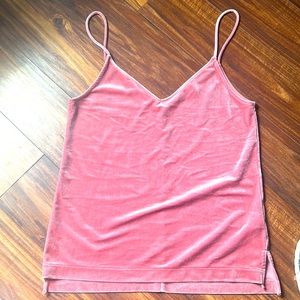 Rag and Bone Blush Pink Cami Velour Tank Top, size x small